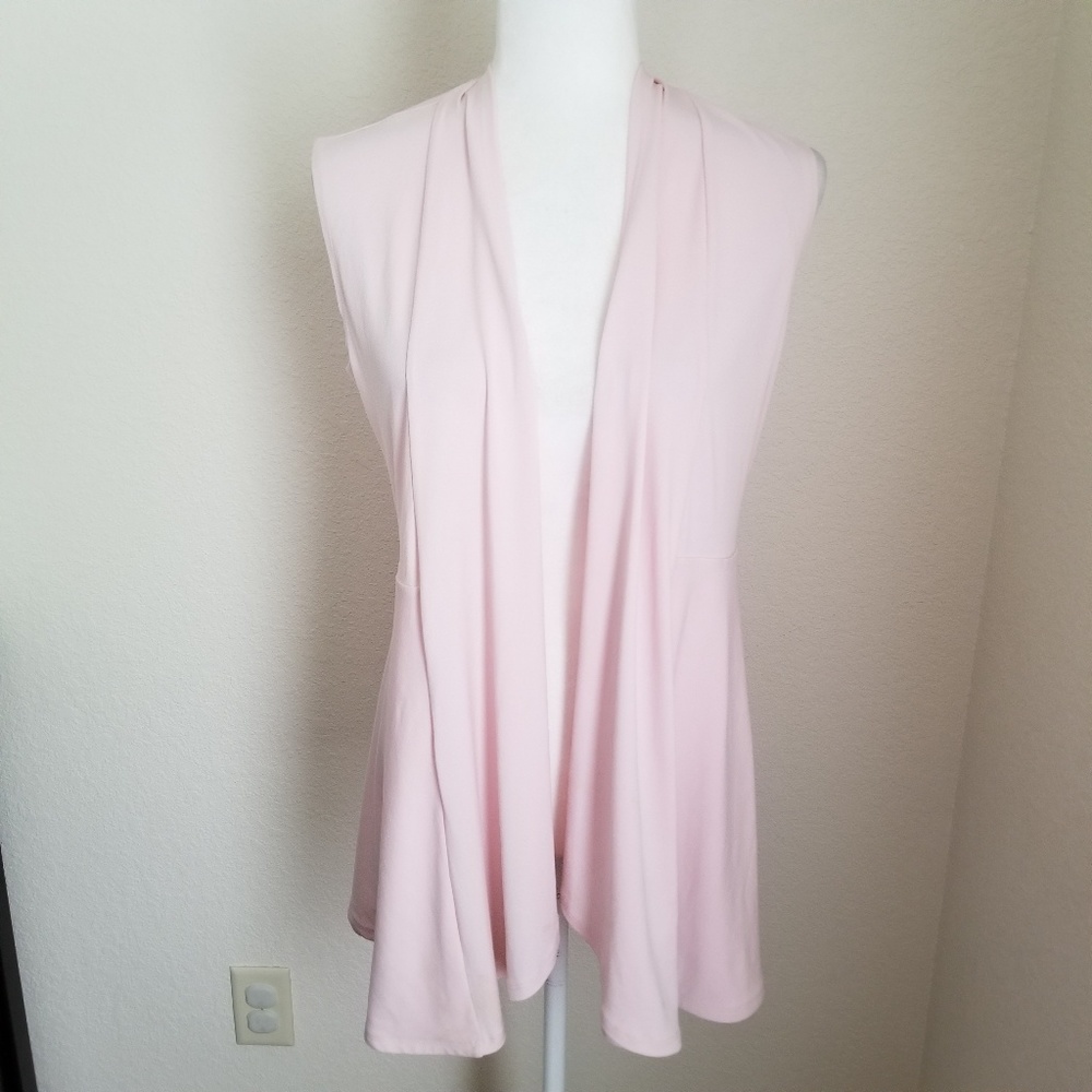 New Directions Pastel Sleeveless Cardigan Vest